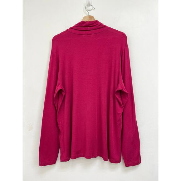 Gudrun Sjoden Lyocell Stretch Jersey Lightweight Colorful Fuchsia Turtleneck XL - Picture 2 of 9